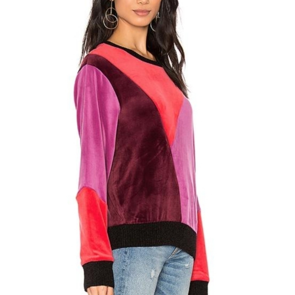 Pink Velvet color blocked top